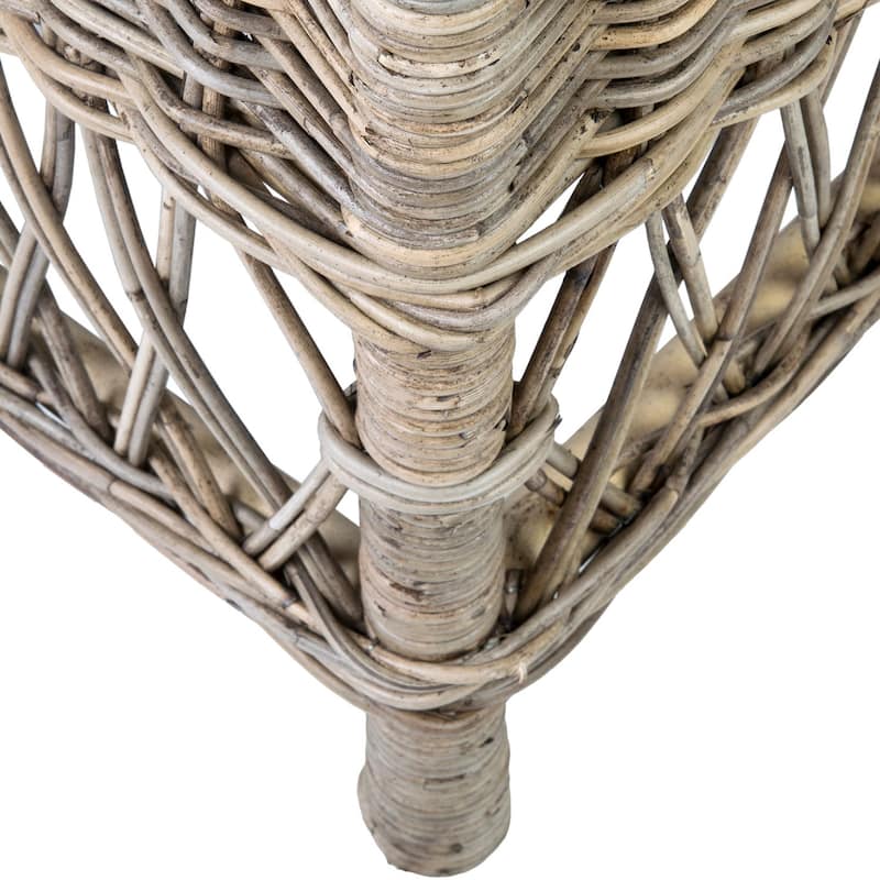 Handwoven Natural Rattan Cushioned Dining Chair by East at Main