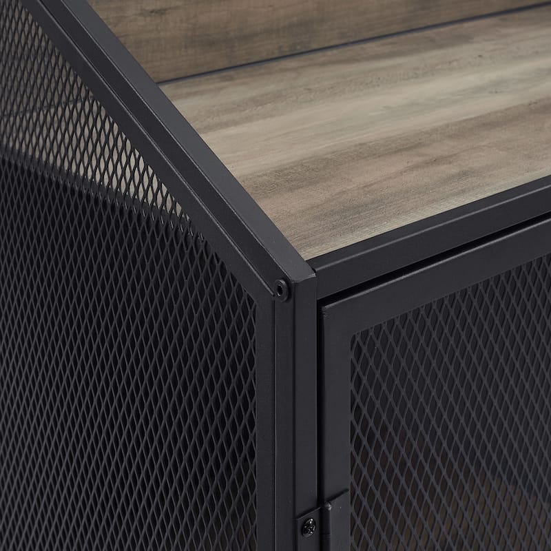 Middlebrook Pierpont Industrial Mesh Bar Cabinet