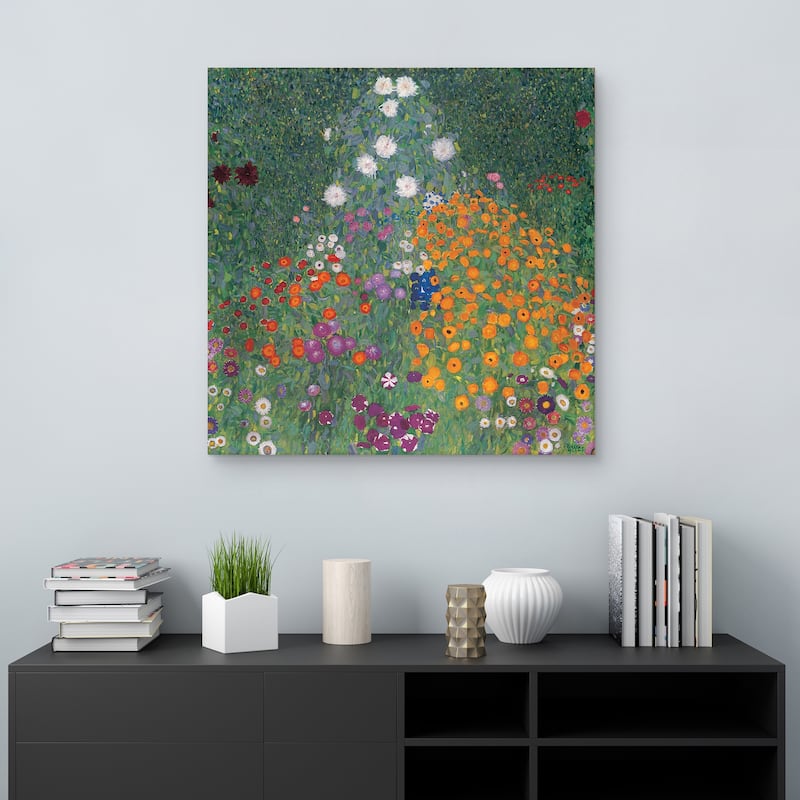 Flowery Garden by Gustav Klimt Canvas Art Print