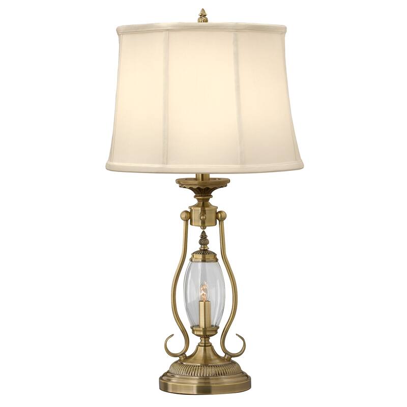 Revere 27 in. Satin Antique Brass Table Lamp - Set of 1