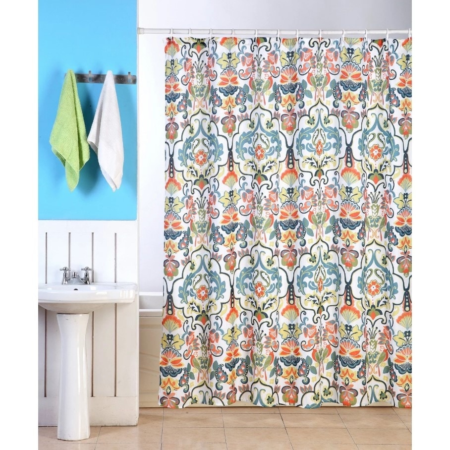 Laural Home Beach Therapy Crab Shower Curtain 71x72 - 71 x 72