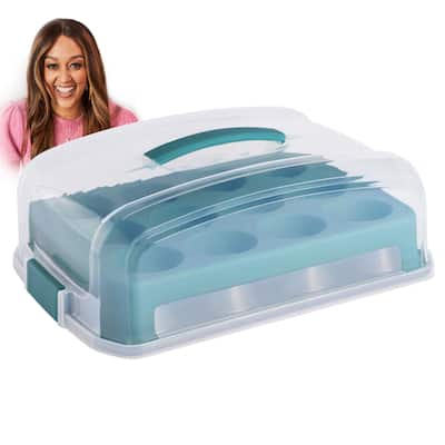 24 Cup Muffin Pan With Light Blue Carrier