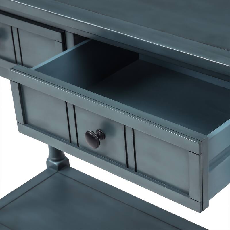 Modern Console Table with Two Drawers and Bottom Shelf