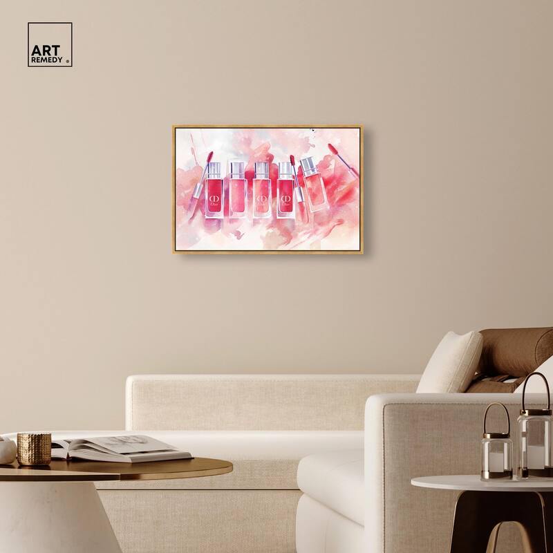 Lip Gloss Splash Canvas by Art Remedy