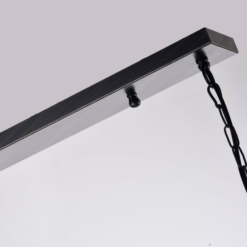 Modern 5-Light Chandelier with Glass Shades - N/A