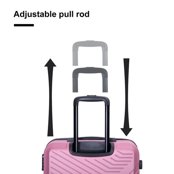 3PCS ABS Lightweight Suitcase Luggage Set with Two Hooks and TSA