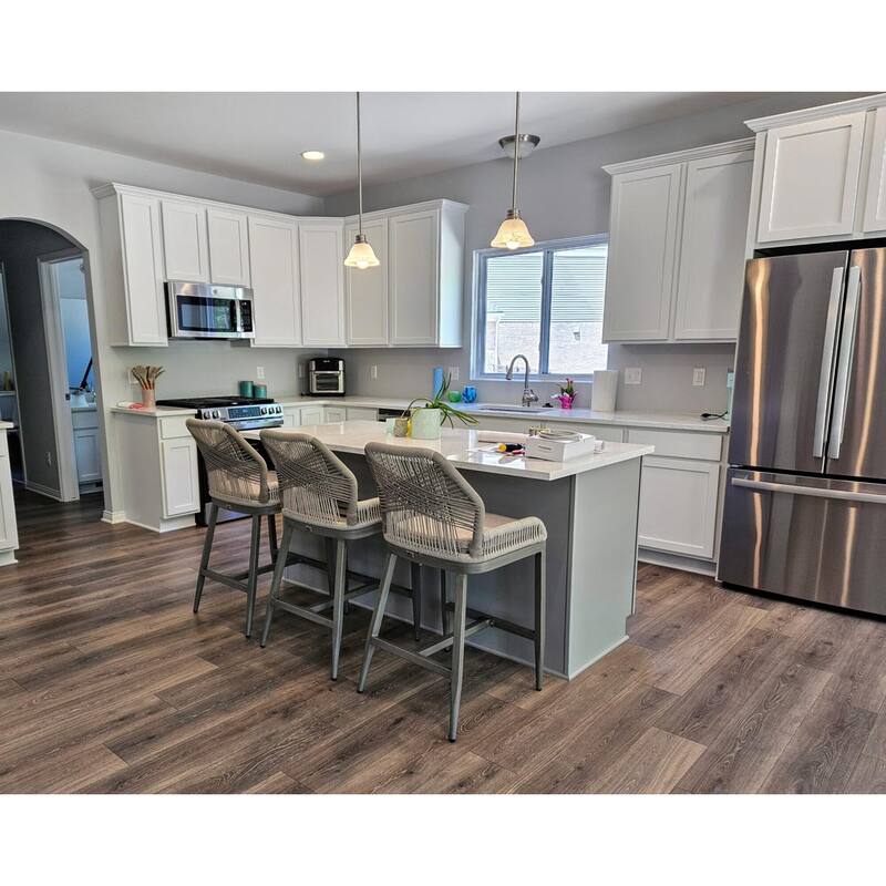 PURPLE LEAF Modern Counter Bar Stools Set of 4 Rattan Chairs with Back and Cushion Kitchen Barstools