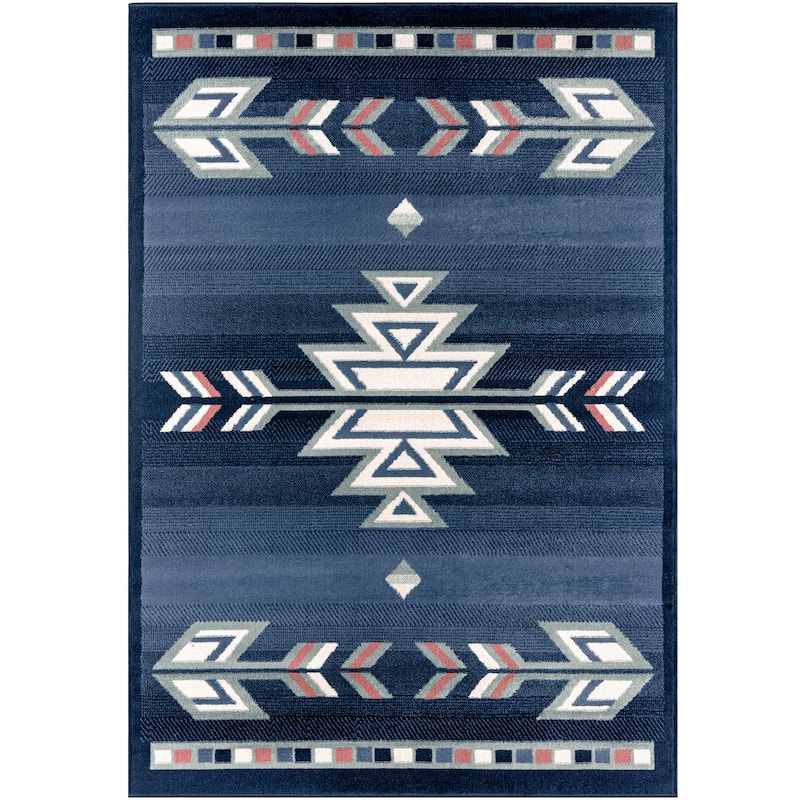 Home Dynamix Premium Sagrada Southwestern Geometric Area Rug - 5' 2" x 7' 4" - Blue - Rectangle