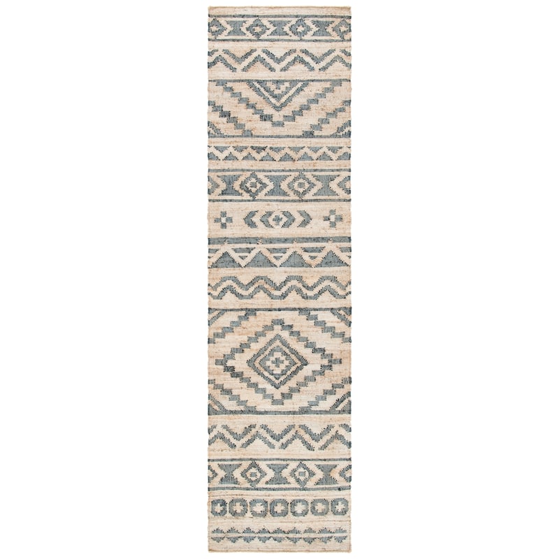 SAFAVIEH Handmade Kilim Kudrete Moroccan Flatweave Jute & Cotton - 2' 3" x 11' - Natural/Charcoal - Runner