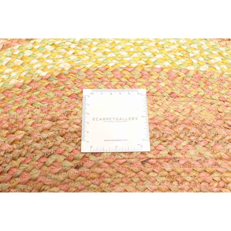 ECARPETGALLERY Braided Weave Palas Denizli Tan Jute Rug - 3'2 x 3'2