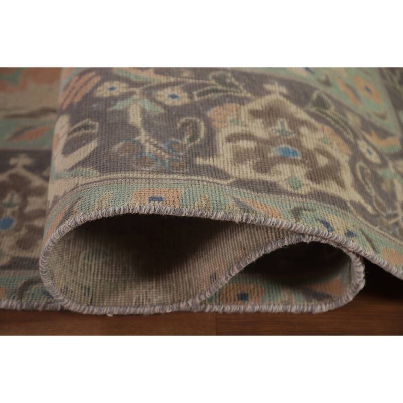 Hand Knotted Oriental 100% Wool Carpet Traditional Floral Peach Tabriz Area Rug - 13' 1'' X 9' 4''