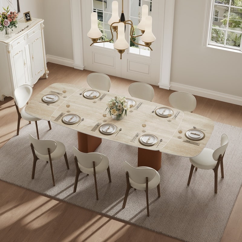 63"—94.5" Extendable Dining Table | 4—10 Seater Sintered Stone Kitchen Table