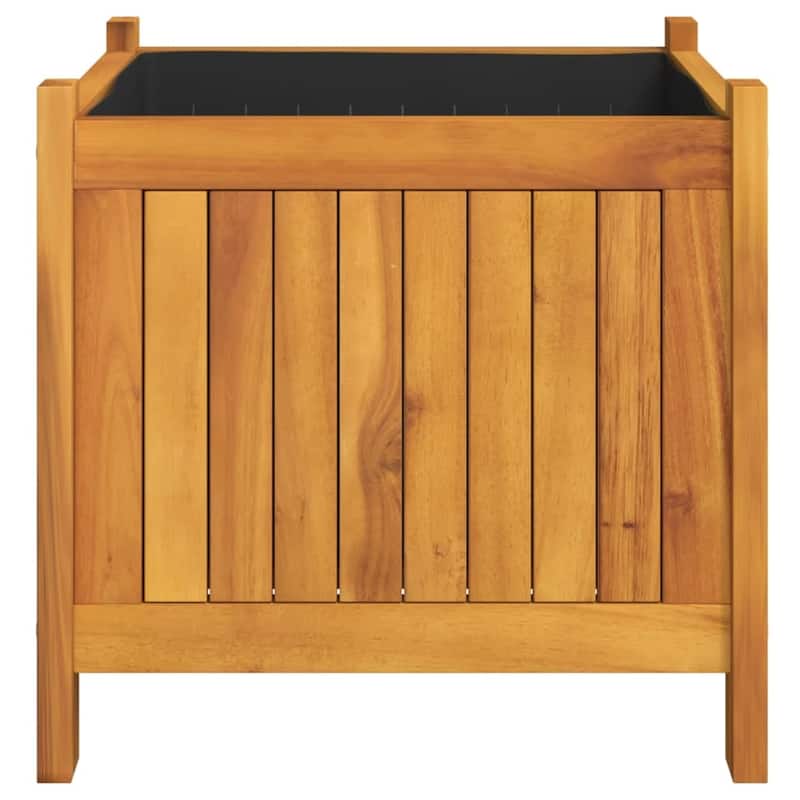 vidaXL Garden Planter with Liner Outdoor Flower Pot Box Solid Wood Acacia