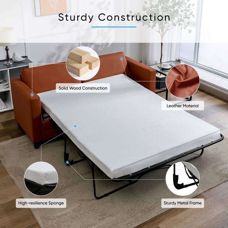 Mixoy 2-in-1 Pull Out Sofa Bed with Mattress,Modern Convertible Sleeper Sofa Futon Couches