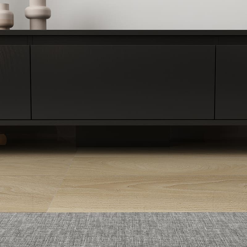 Modern Style Extendable TV Stand with 3Drawer White/Black 65.4"-106.3"