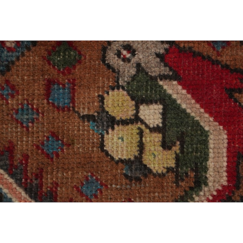 Hand Knotted Oriental 100% Wool Carpet Traditional Medallion Green Tabriz Area Rug - 4' 9'' X 2' 9''