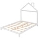 preview thumbnail 6 of 39, Full Size Wood Platform Bed with House-shaped Headboard for Kids, Boys and Girls
