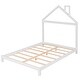 preview thumbnail 6 of 9, White Full Size Wood Bed with House Headboard for Kids