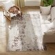 preview thumbnail 1 of 7, HOMCOM Area Rug 4x6, Machine Washable Rug, Distressed Non-Slip Modern Abstract Floor Cover Foldable Carpet for Living Room Cream/Onyx - 3'6" - Square