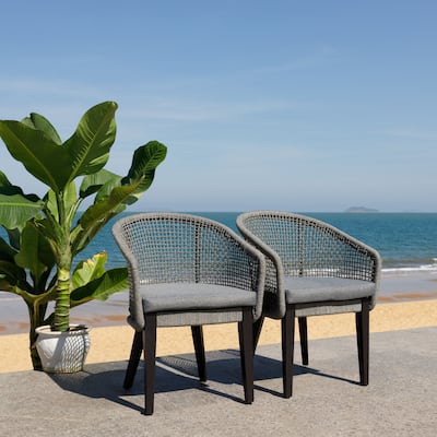 SAFAVIEH Outdoor Living Saxon Rope Chair (Set Of 2) - 24"W x 25"D x 33"H