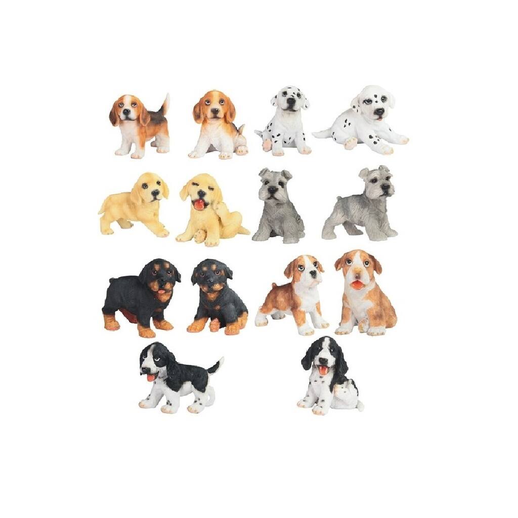 Q-Max 14-Piece Cute Puppies Dogs Figurine Set