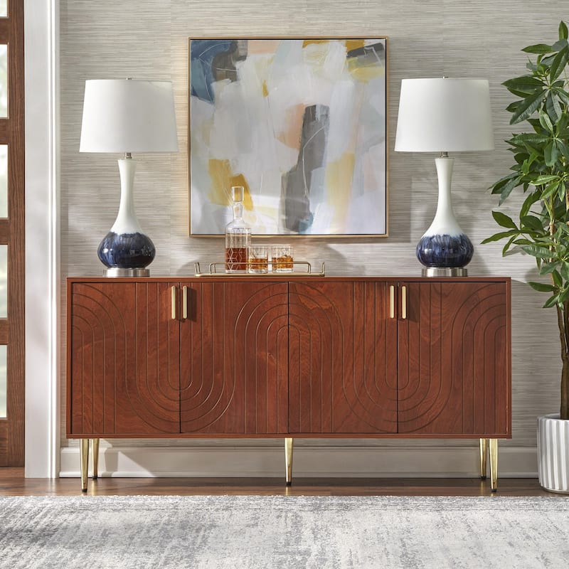 Lifestorey Tabaria Mid-Century Four Door Sideboard/Buffet - Walnut