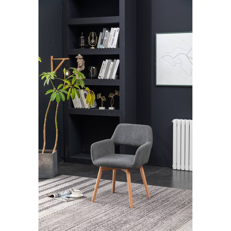 GTU Furniture 2pcs Modern Velvet Wood Leg Arm Accent Chair for Bedroom Living room set