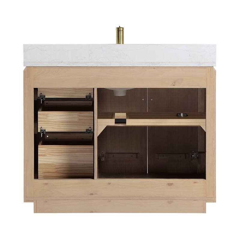 San Single Bath Vanity with Composite Stone Top without Mirror