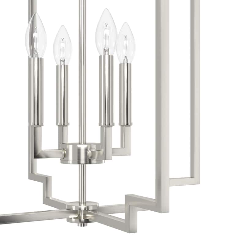 Hunter Zoanne 4-Light Modern Pendant Hanging Light - Island, Entry, Dining - Geometric, Contemporary, Candle, Transitional