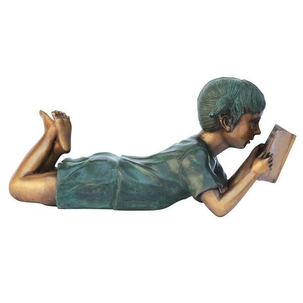 Design Toscano Bookworm Girl Weathered Bronze Garden Statue - Bed Bath ...