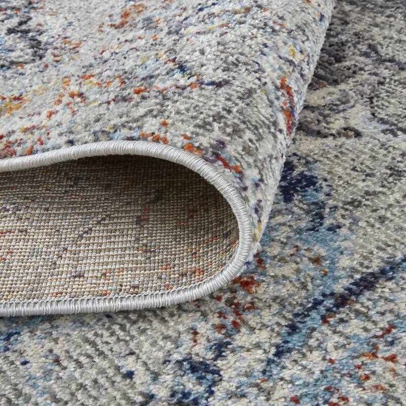 Siyut Power Loomed Distressed Floral Stain Resistant Area Rug By HomeRoots - 8' Runner
