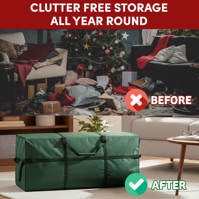 Christmas Tree Storage Bag for Artificial Trees - Canvas Storage Tote Protects Holiday Decorations and Inflatables by Elf Stor