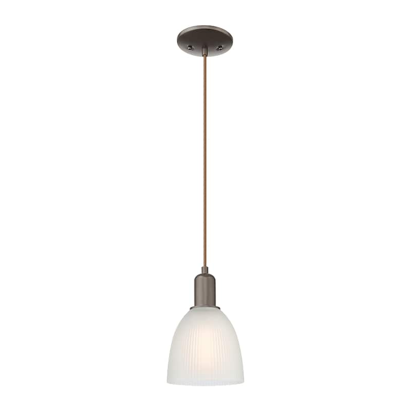 Innovations Lighting Endless Possibilities Arcadia - Castile - 1 Light 6" Cord Hung Mini Pendant - Oil Rubbed Bronze/White