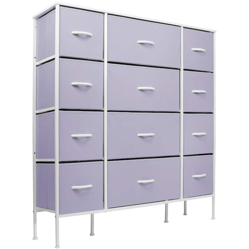Sorbus Extra-large Steel and Fabric 12-drawer Dresser - Purple