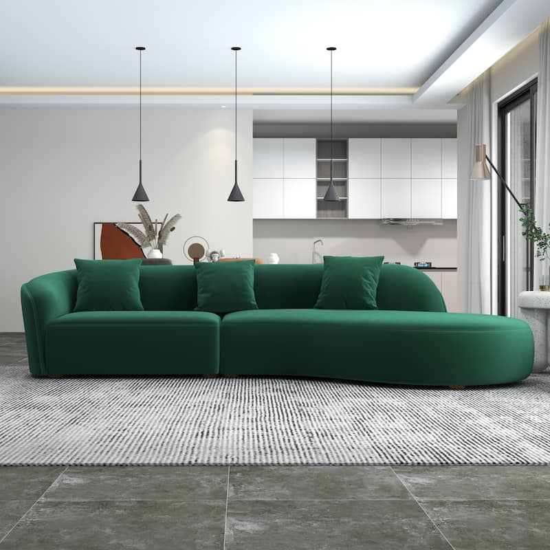 Gallar Japandi Style Luxury Modern Velvet Curved Sofa