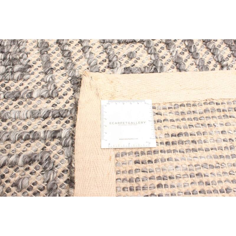 ECARPETGALLERY Braid weave Sienna Dark Grey Wool Rug - 5'4 x 7'4