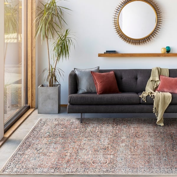 slide 2 of 9, Livabliss Antonella Traditional Vintage Machine Washable Area Rug Rose - Rectangle - 8' 10" x 12'
