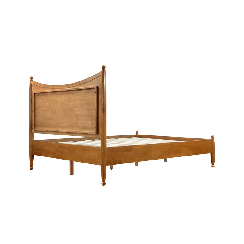 Christopher Knight Home - Classic Transitional Wooden Platform Bed with Curved Headboard