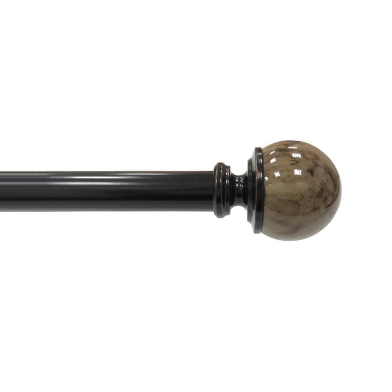 Lumi 1" Single Curtain Rod Set Oil Rubbed Bronze- Marble Ball finials