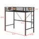 preview thumbnail 6 of 5, Black Twin Size Metal Loft Bed Frame with Stairs & Full-Length Guardrail, Space-Saving Design