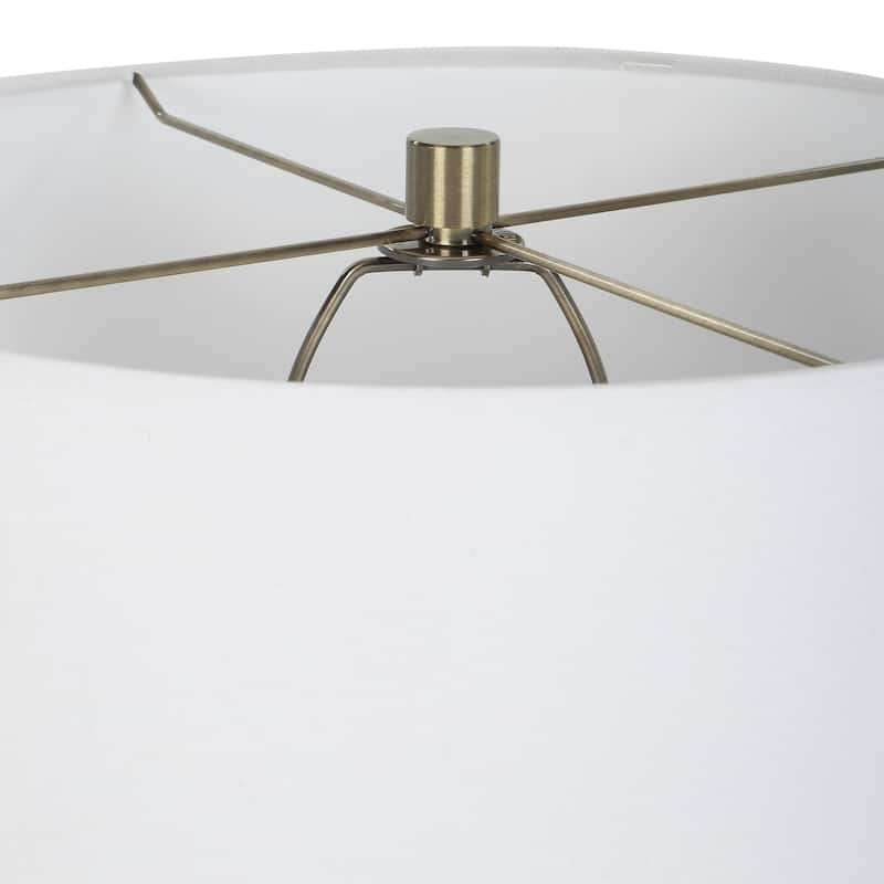 Mottled Ombre Table Lamp with Tapered Shade - 31" - Cream and Brown