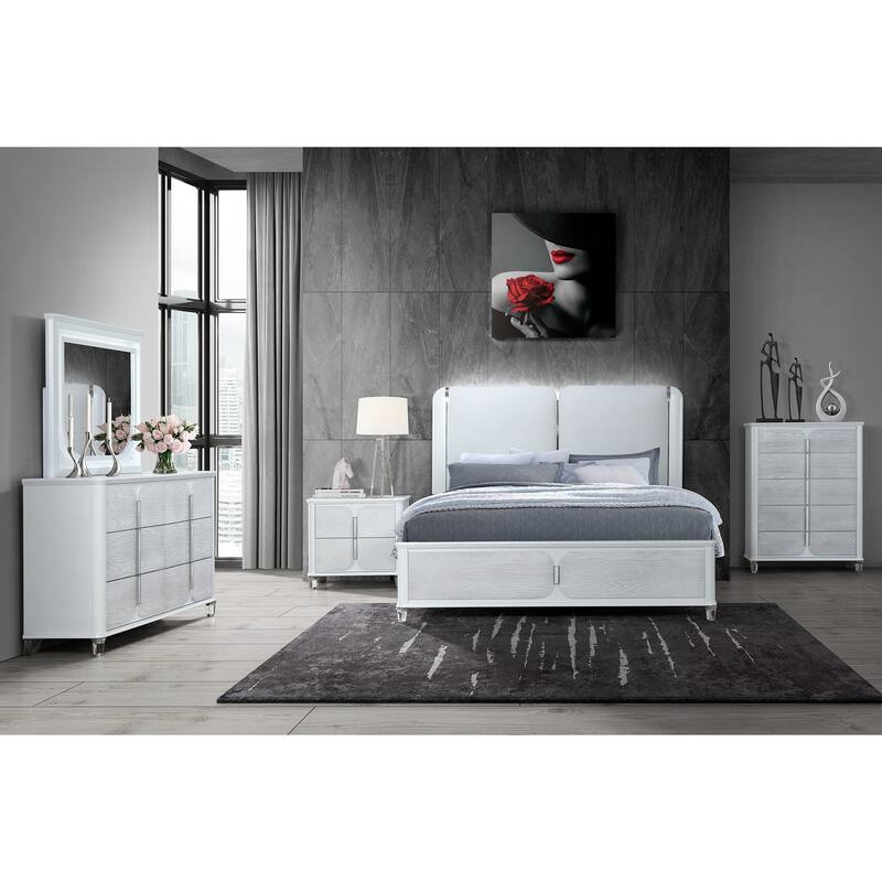 BRENDA GREY QUEEN bed WITH LED LIGHT