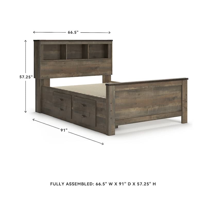 Trinell Bookcase Bed with Trundle Storage