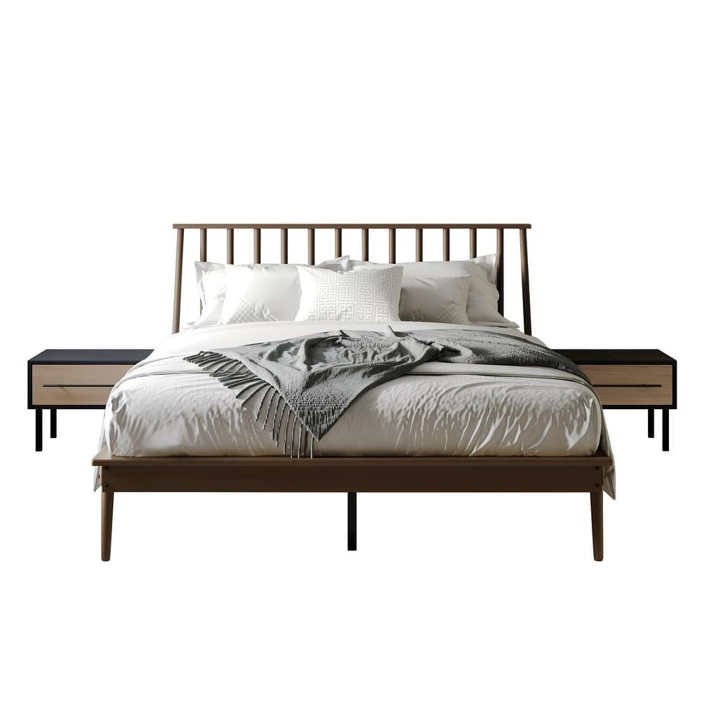 CraftPorch Vintage 3-pieces Wooden Bedroom Set