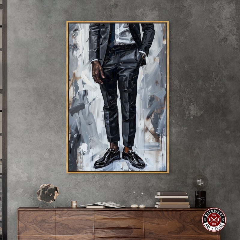 Notoriart Man Of Style Framed Men Style 1 Piece Canvas Wall Art