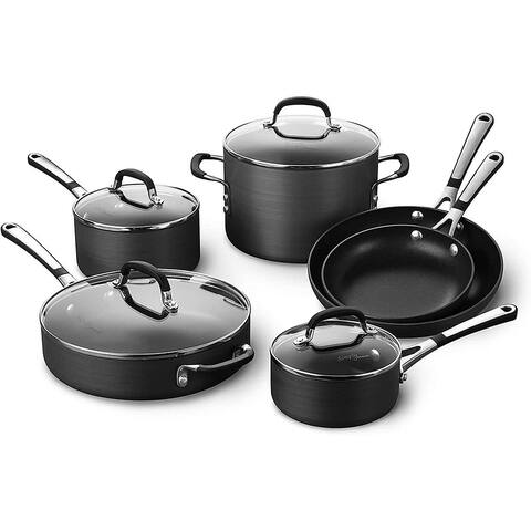 Calphalon 10-Piece Pots and Pans Set - Black