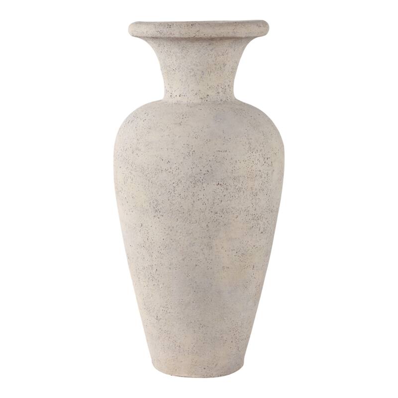 Decorative Vase - Ivory Pottery Rustic Matte Finish, 24"