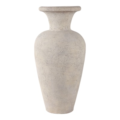 Terracotta Vase Rustic Matte Decorative Accent for Home - 25" White