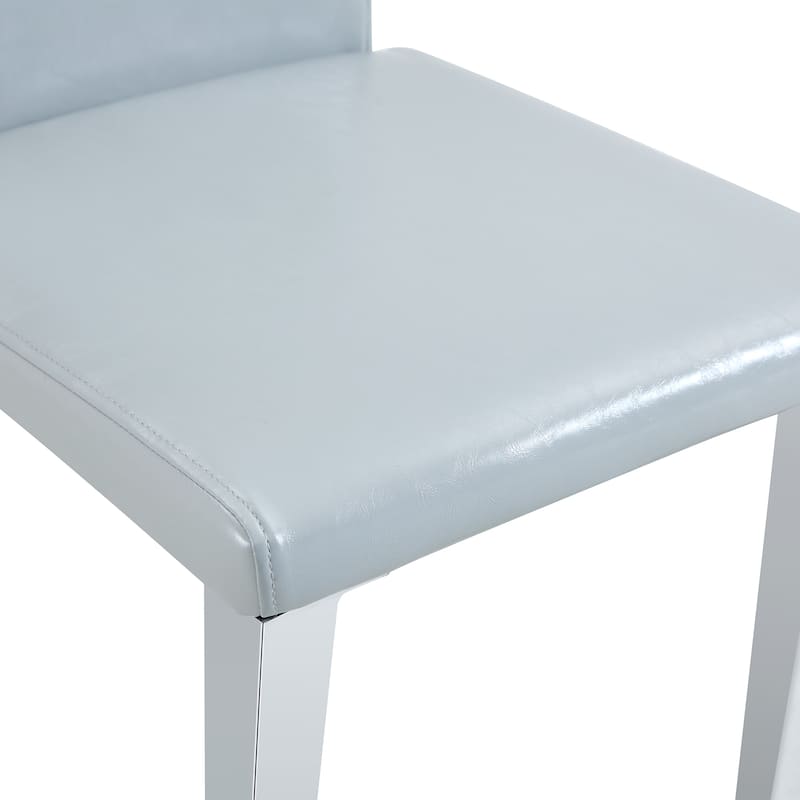 4-Piece Armless Dining Chair Set, Faux Leather Upholstered Accent Chair with Metal Legs Modern High Back Kitchen Dining Chair