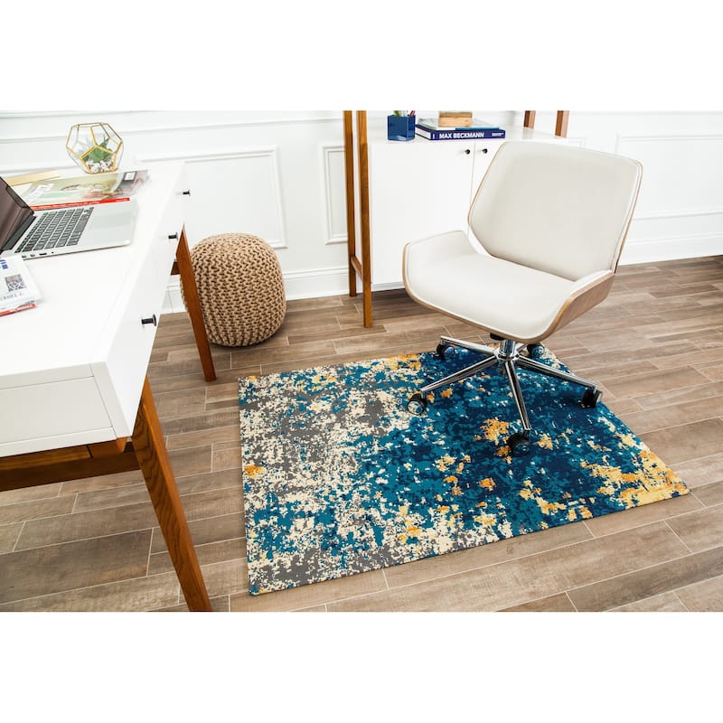 Jani 40"x54" Rug'd Chair Mat-Rug Style Office Chairmat for Carpet & Hard Floors| 0.25" Thick |Non-Slip, Foldable Desk Chair Mat